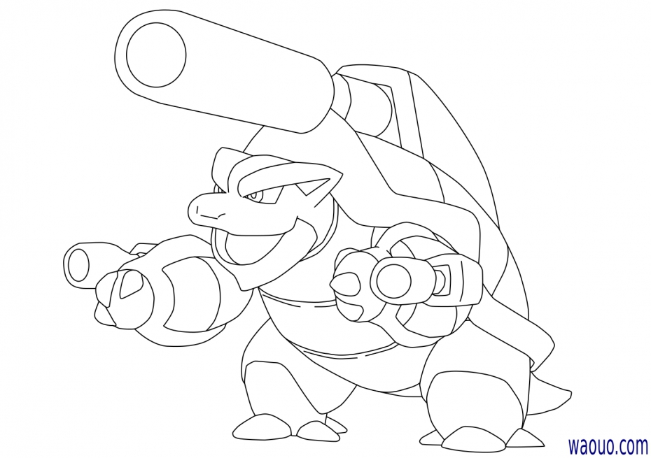 Coloriage Méga-Tortank Pokemon