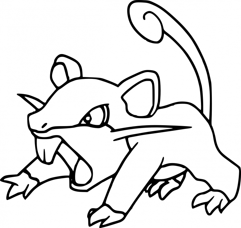 Coloriage Rattata Pokemon