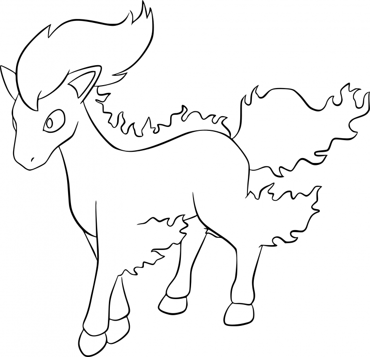 Coloriage Ponyta Pokemon