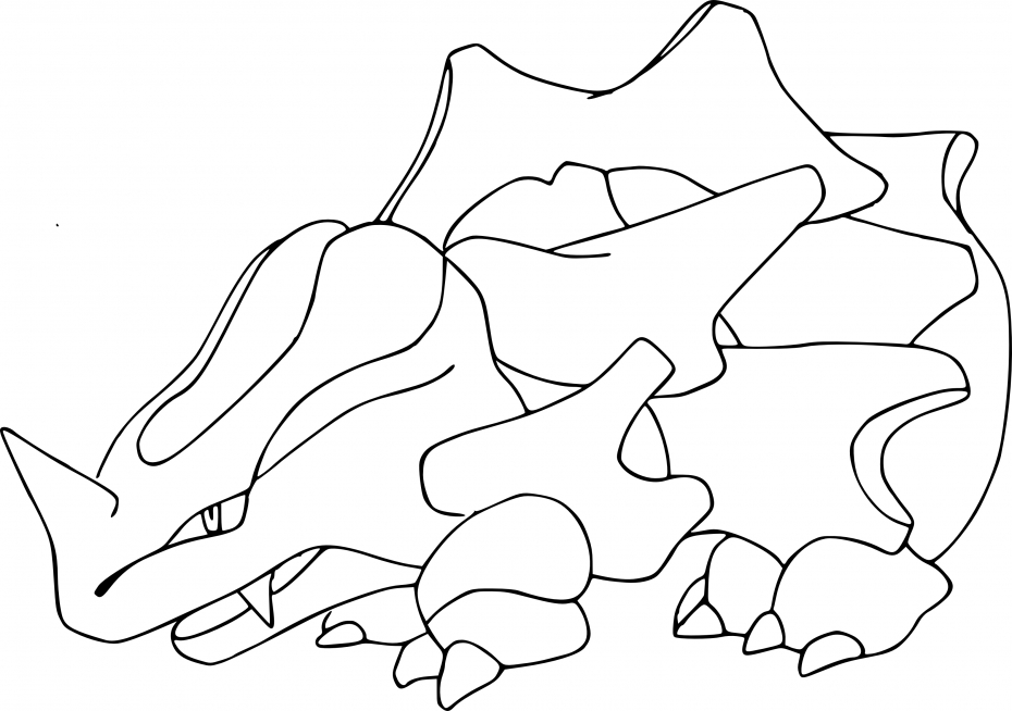 Coloriage Rhinocorne Pokemon