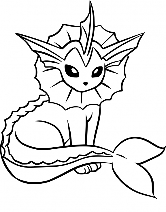 Coloriage Aquali Pokemon