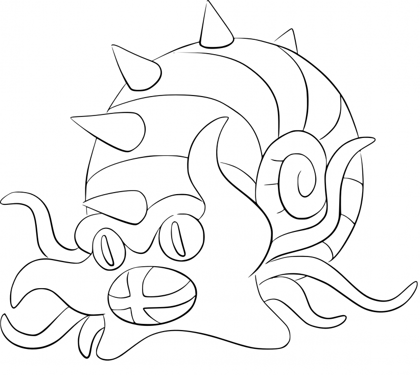 Coloriage Amonistar Pokemon