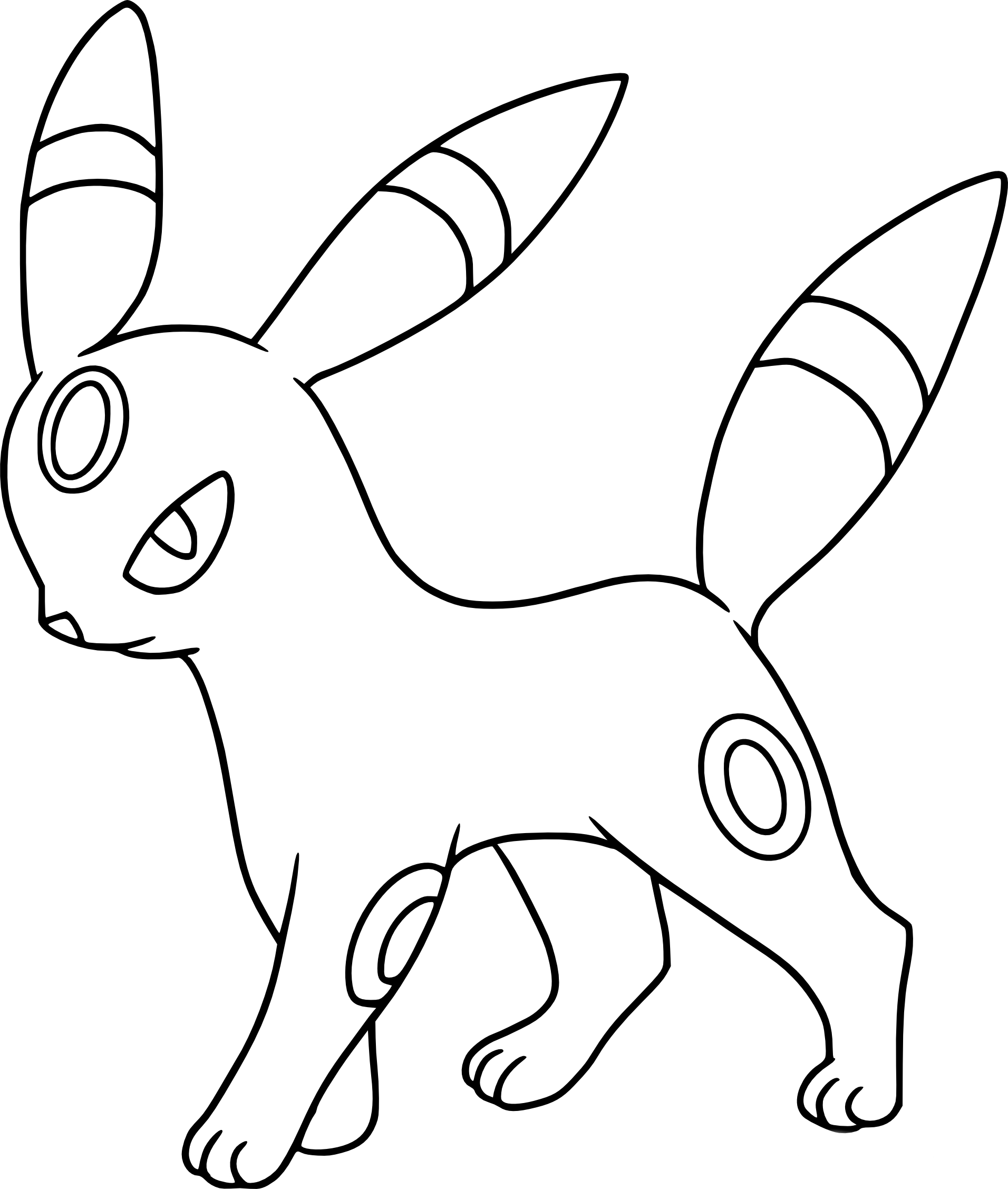 Coloriage Noctali Pokemon à Imprimer