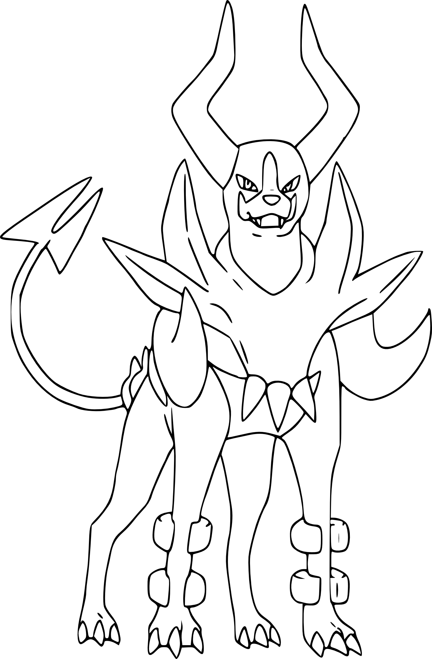 Coloriage Méga Démolosse Pokemon à Imprimer