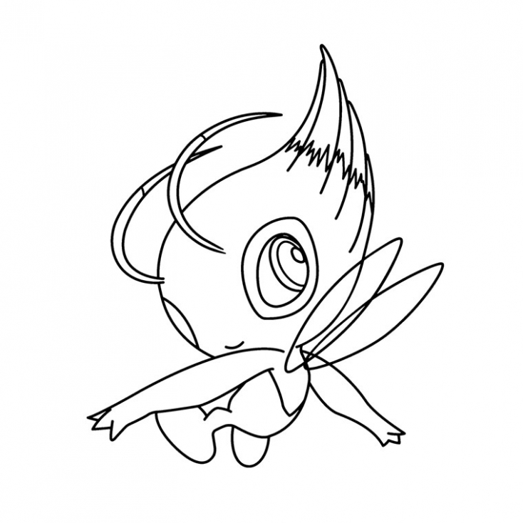 Coloriage Celebi Pokemon