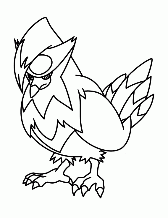 Coloriage Étouraptor Pokemon