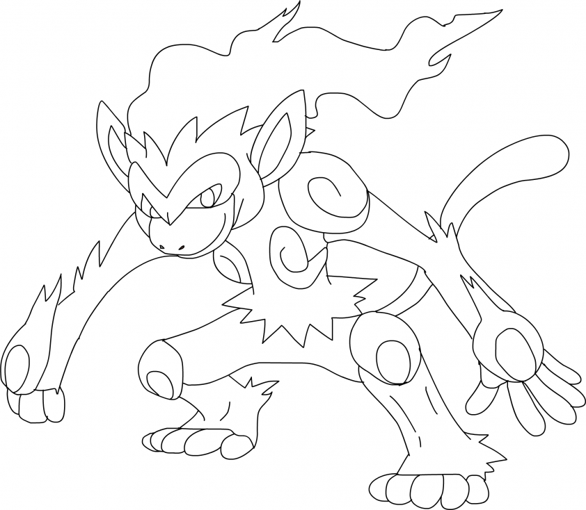 Coloriage Simiabraz Pokemon