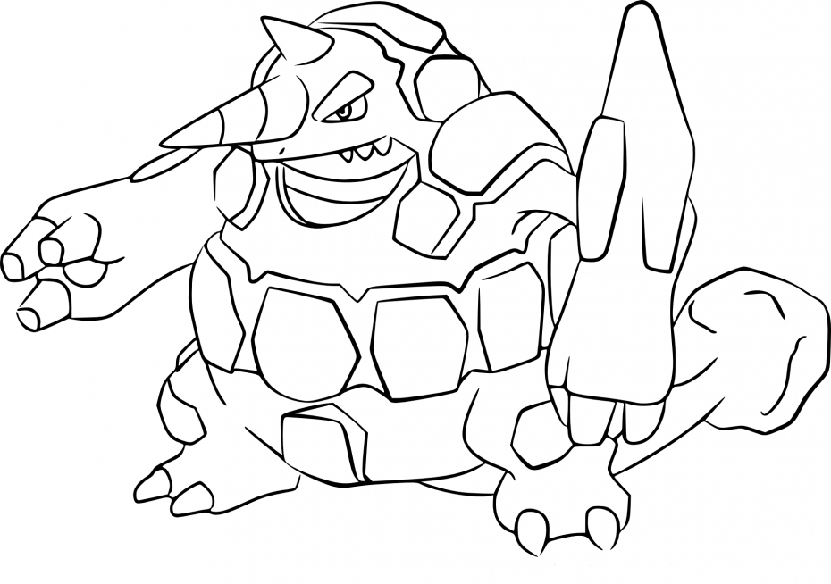 Coloriage Rhinastoc Pokemon