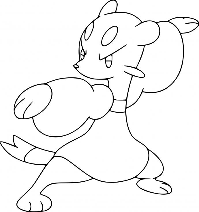 Coloriage Kungfouine Pokemon