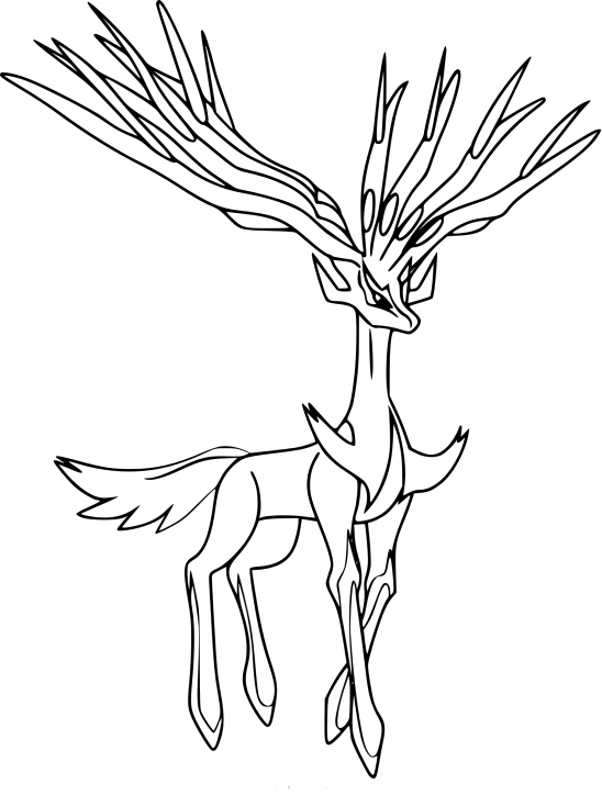 Coloriage Xerneas Pokemon