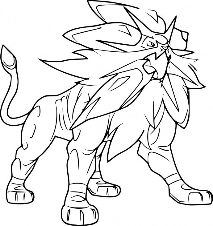 Coloriage Solgaleo Pokemon