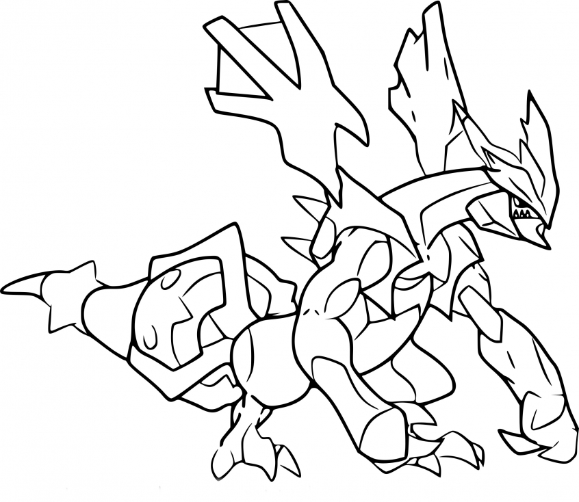 Coloriage Kyurem noir Pokemon