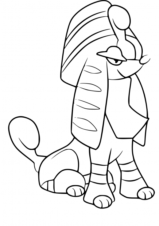 Coloriage Couafarel pharaon Pokemon