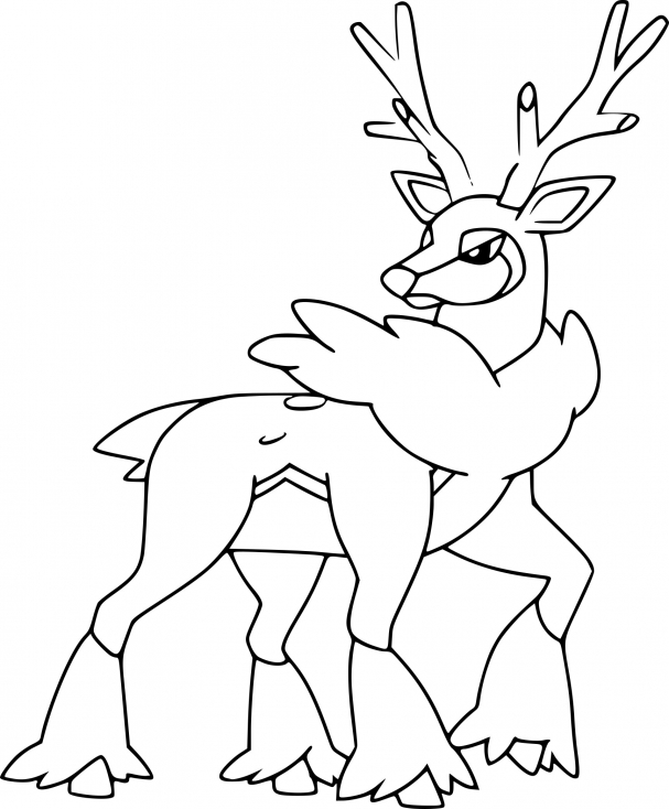 Coloriage Haydaim hiver Pokemon