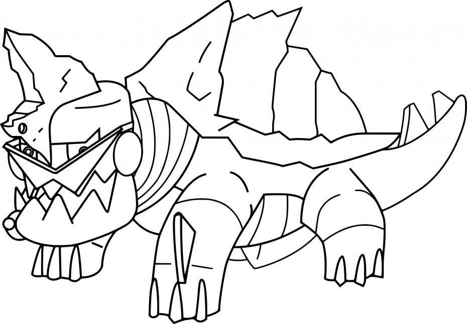 Coloriage Torgamord Pokemon