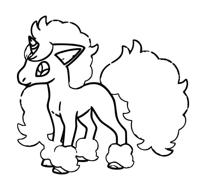 Coloriage Ponyta de Galar Pokemon